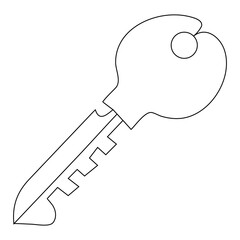 
 Key icon continuous one line drawing  outline vector illustration


