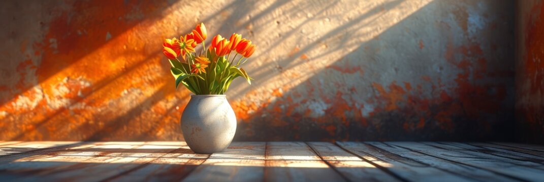  Spring Bouquet Tulips Daffodils White Vase, Banner Image For Website, Background, Desktop Wallpaper