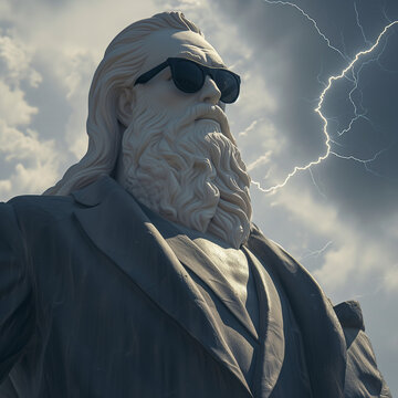 Zeus statue god of sky and lightning