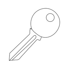 
 Key icon continuous one line drawing  outline vector illustration


