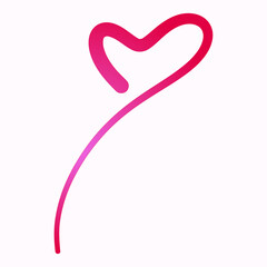 pink hand drawn symbol of heart, expressing love