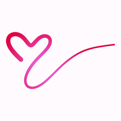 pink hand drawn symbol of heart, expressing love