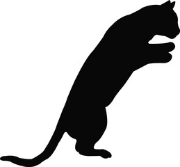 a cat jumping body silhouette vector