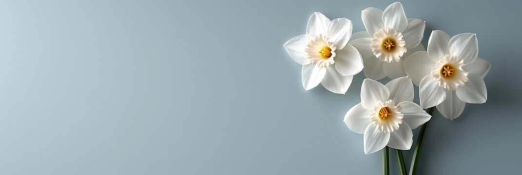  White Narcissus Full Blooming, Banner Image For Website, Background, Desktop Wallpaper