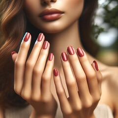 woman with beautiful manicure