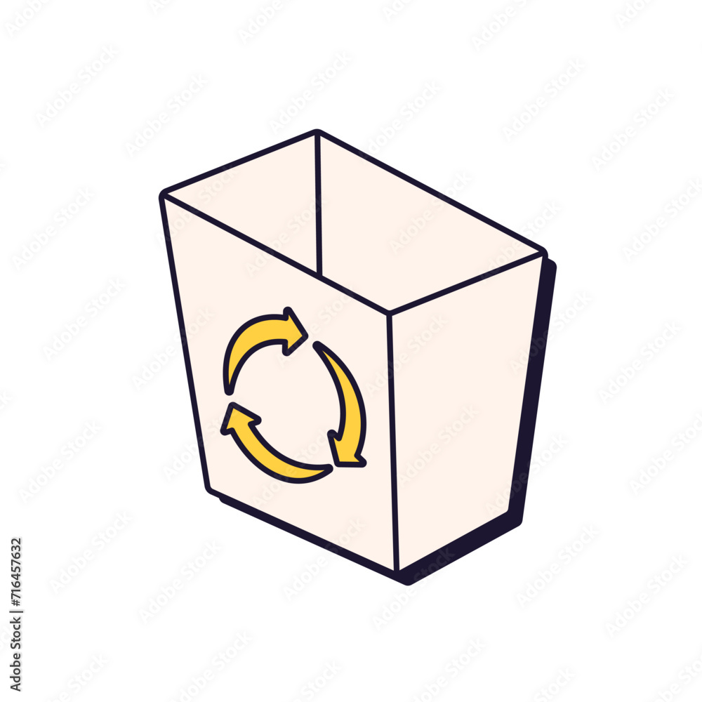 Aufkleber trash bin, computer waste basket icon. wastebasket, desktop trashcan with recycled sign. delete symb