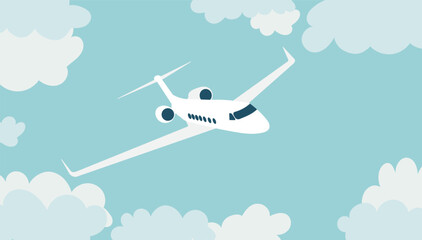 passenger plane flies against the sky