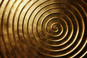 Fototapeta na wymiar Radial, round, golden metal matte background texture. Steel gold pattern for background.