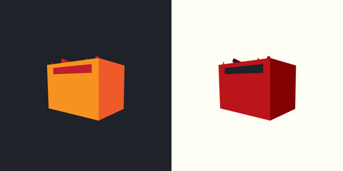 Cardboard box icon graphic isolated