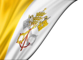 Vatican City flag isolated on white banner