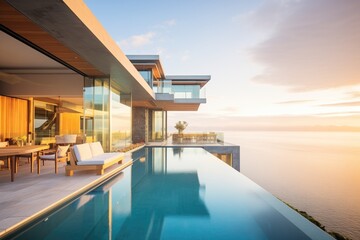 Obraz premium cliffside luxury house with infinity pool