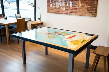 digital art table with touchscreen surface for drawing