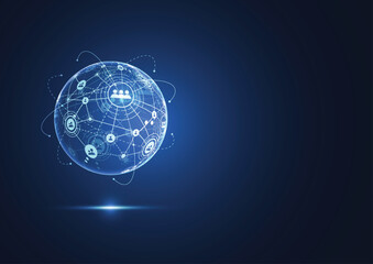 Global network connection. World map point and line composition concept of global business. Vector Illustration