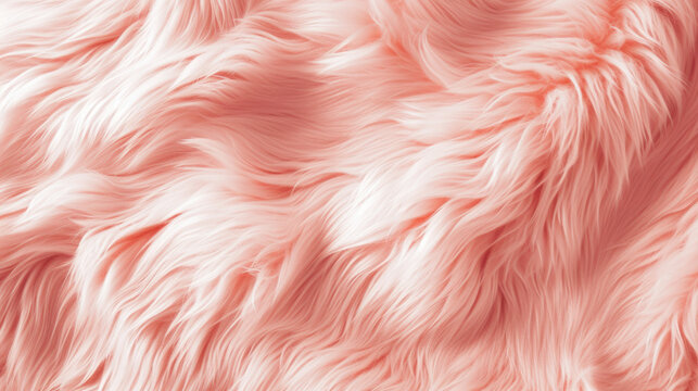 Fashionable faux fur texture in soft pink color for background.