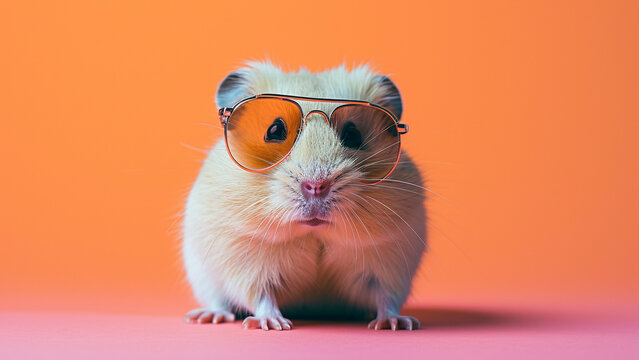 Stylish Hamster Portrait in Trendy Sunglasses