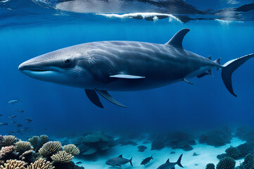 Obraz premium Largest Creature on the World. Illustration of the Largest Dolphin on earth
