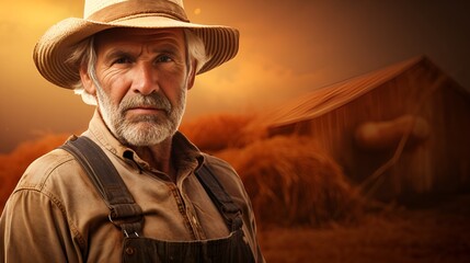 Obraz premium Farmer in a clean background stock photograph , Farmer, clean background, stock photograph