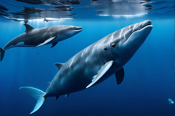 Obraz premium Largest Creature on the World. Illustration of the Largest Dolphin on earth