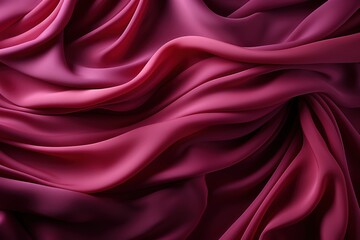 texture of background fabric is raspberry burgundy color, silky folds, monochromatic pattern.
