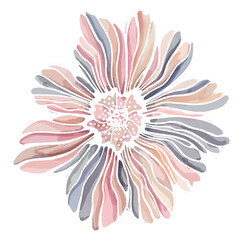 A bright flower. For nature, eco and design. Hand-drawn plants, a picture for a postcard.