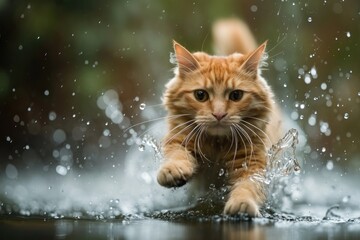 Baby Cat at gym. Generative AI