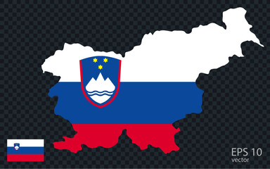 Fototapeta premium Vector map of Slovenia. Vector design isolated on grey background. 