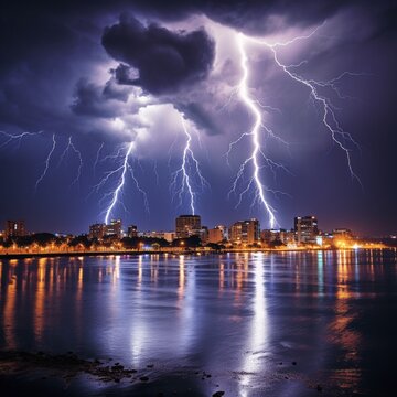 World best lightning place maracaibo lake image Generative AI