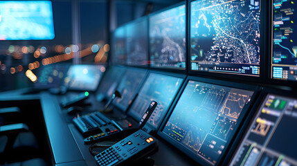 An AI-assisted robotic system managing air traffic control enhancing safety and efficiency in aviation.