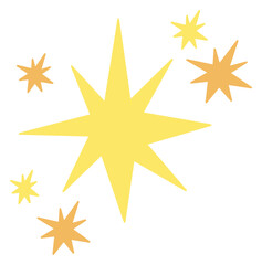 Handdrawn Stars Retro Sticker