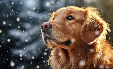 Close-Up Photo of Dog in Snow