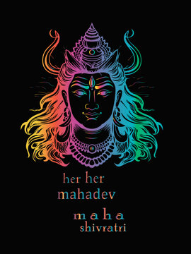 Lord shiva festival maha shivratri vector image