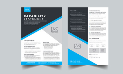 Capability Statement With 2 Style layout template design - obrazy, fototapety, plakaty