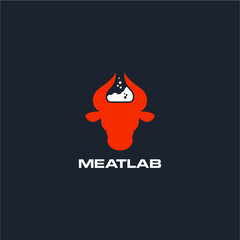 laboratory buffalo logo design buffalo head logo design laboratory horn logo design