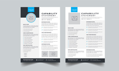 Capability Statement design with 2 style layout template - obrazy, fototapety, plakaty