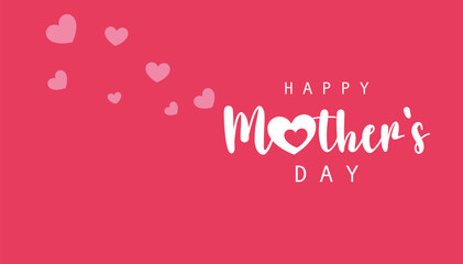 Mother's day greeting card. Vector banner. Symbols of love on white background