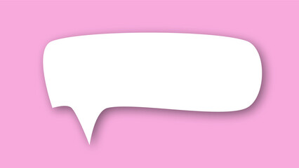 white speech bubble shape with purple pink pastel background. space for text. abstract blank area for rill text of font.