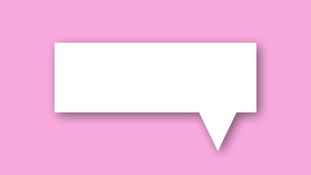white speech bubble shape with purple pink pastel background. space for text. abstract blank area for rill text of font.