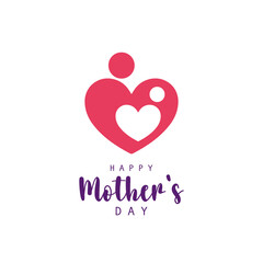 Mother's day greeting card. Vector banner. Symbols of love on white background