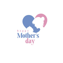Mother's day greeting card. Vector banner. Symbols of love on white background