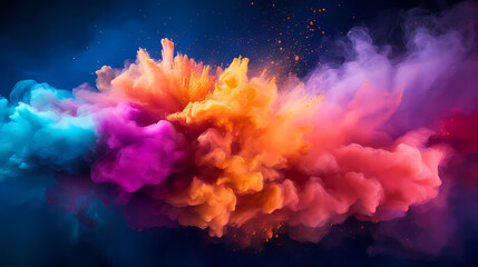 Fototapeta na wymiar Dust explosion abstract background, Holi background