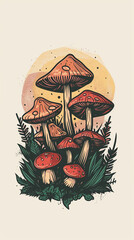 Obraz premium mushrooms in the grass