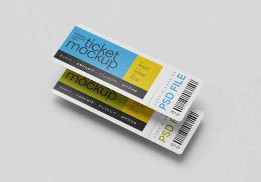 Ticket Mockup for Creative Design and Branding Projects