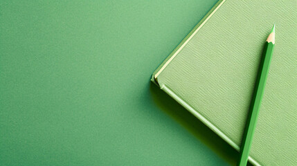 Sketchbook and green pastel
