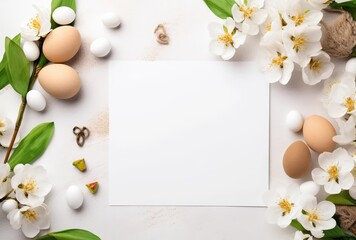 Blank white Easter paper for greeting messages