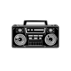 Retro ghetto radio boom box cassette recorder from 80s.
