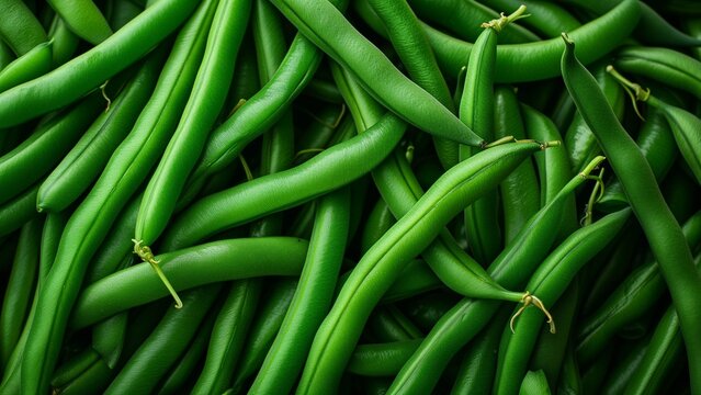 green beans close-up, wallpaper, texture, pattern or background