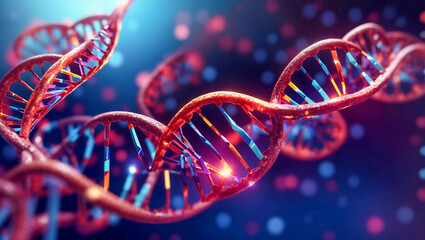 DNA Under Microscope, Genetic and Gene Concept - obrazy, fototapety, plakaty