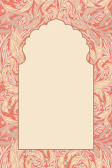 Mughal decorative pattern frame illustration for invitation