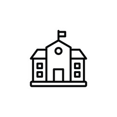 school building icon vector
