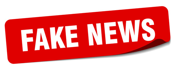 fake news sticker. fake news label - obrazy, fototapety, plakaty